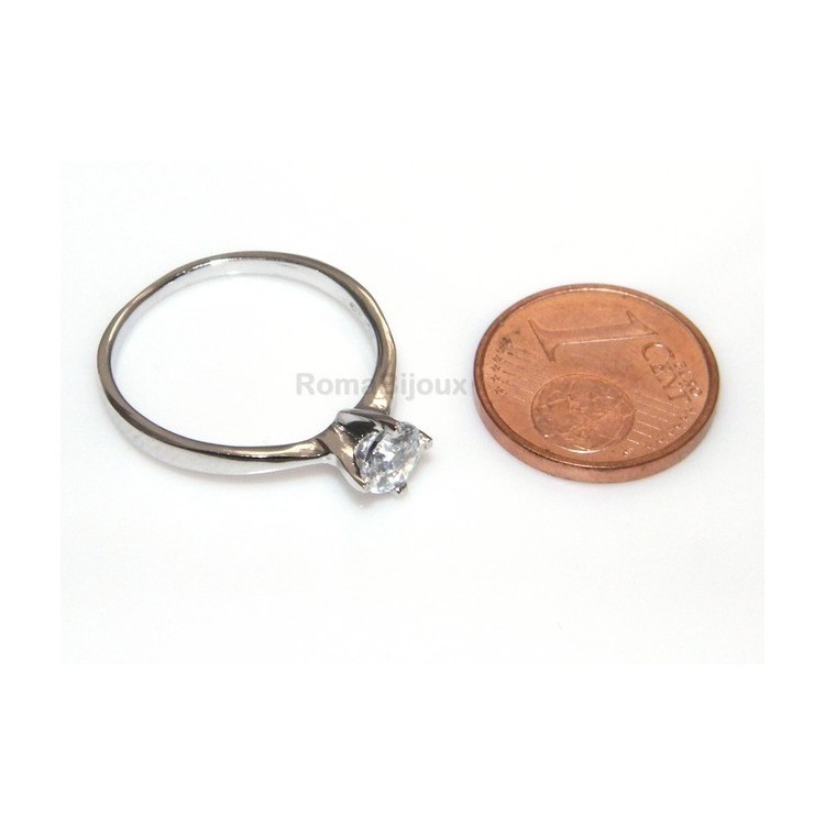 RMB|Argento 925 Rodiato : Solitario con zircone da 5 mm taglio brillante