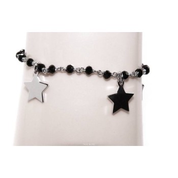 RMB|NALBORI Woman bracelet 925 sterling silver black with pendants of stars