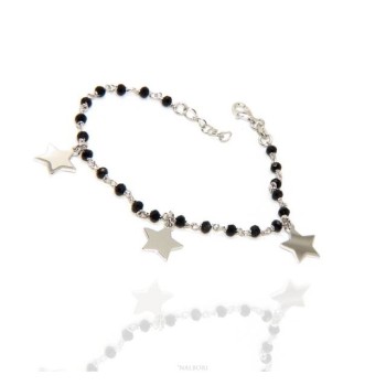 RMB|NALBORI Bracciale donna Argento 925 marsigliese nero con ciondoli di stelle