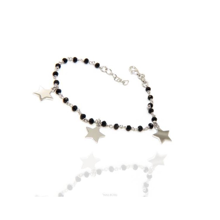 RMB|NALBORI Bracciale donna Argento 925 marsigliese nero con ciondoli di stelle
