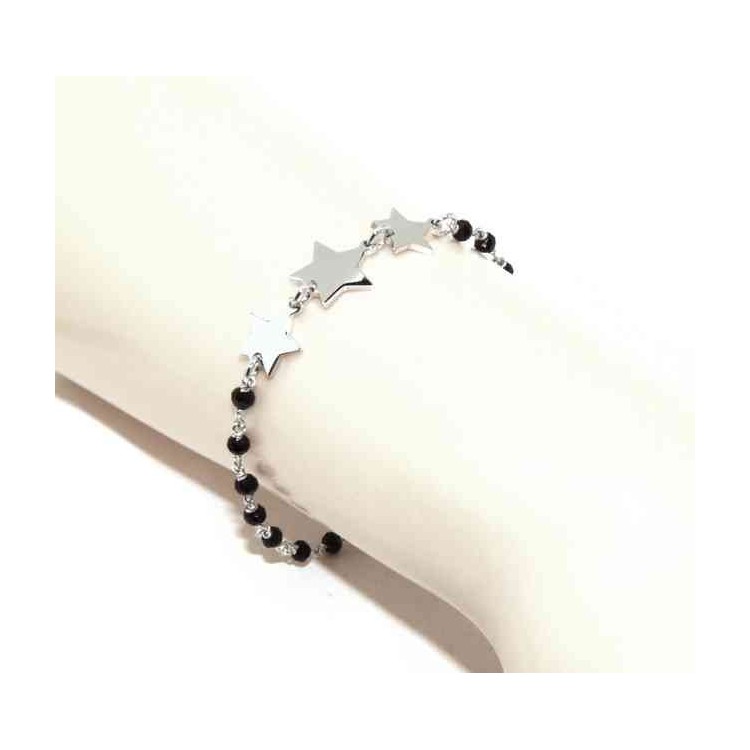 RMB|NALBORI Bracciale donna Argento 925 marsigliese nero con 3 stelline