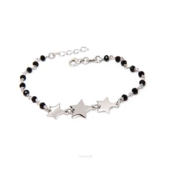 RMB|NALBORI Bracciale donna Argento 925 marsigliese nero con 3 stelline