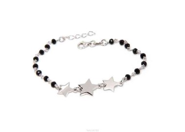 RMB|NALBORI Bracciale donna Argento 925 marsigliese nero con 3 stelline