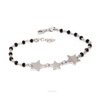 RMB|NALBORI Bracciale donna Argento 925 marsigliese nero con 3 stelle