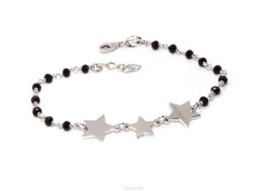 RMB|NALBORI Bracciale donna Argento 925 marsigliese nero con 3 stelle