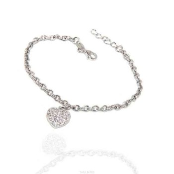 RMB|NALBORI Bracelet Silver 925 woman girl heart pendant and cubic zirconia