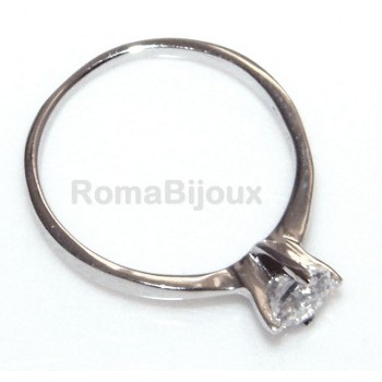 RMB|Argento 925 Rodiato : Solitario con zircone da 5 mm taglio brillante
