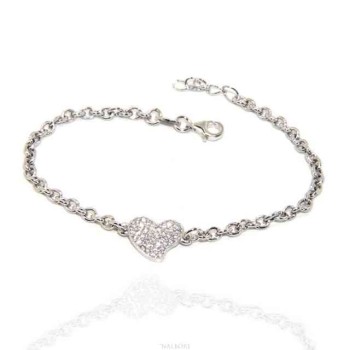 RMB|NALBORI Bracciale cuore argento 925 charme pavè di zirconi per donna ragazza