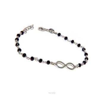 RMB|NALBORI Marseilles, bracelet Silver 925 black crystal with infinity