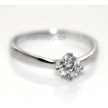 RMB|925 Rhodium: Solitaire with zircon 5mm brilliant cut