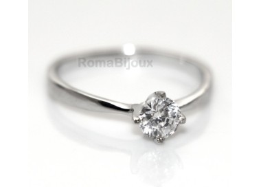 RMB|Argento 925 Rodiato : Solitario con zircone da 5 mm taglio brillante