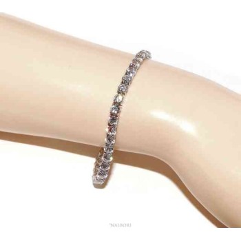 RMB|NALBORI 925 silver tennis bracelet with 4 mm prong white zircons + sizes
