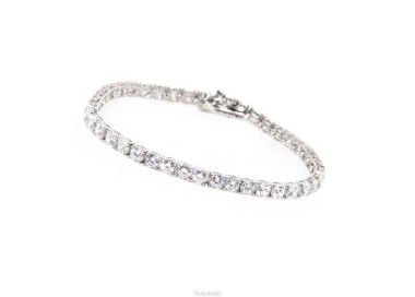 RMB|NALBORI 925 silver tennis bracelet with 4 mm prong white zircons + sizes