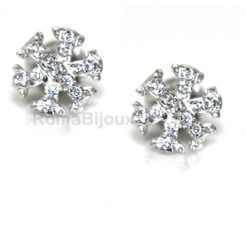 RMB|925: woman man white cubic zirconia earrings snowflake