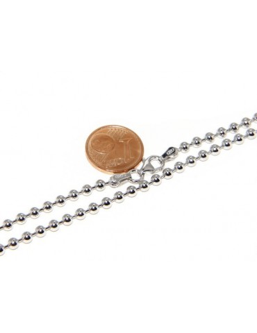 SILVER 925: Choker necklace dots balls balls 3.0 mm various lengths rhodium finish