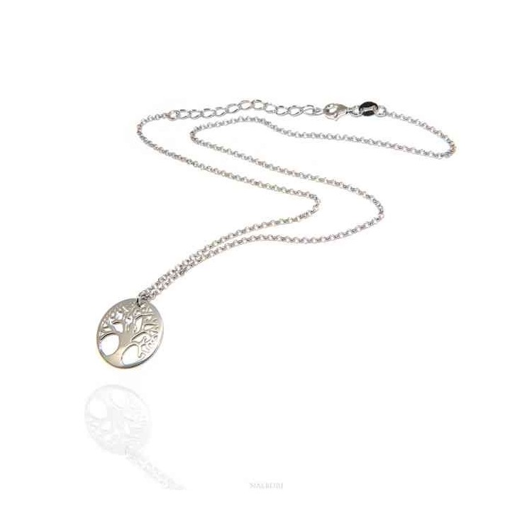 RMB|NALBORI necklace 925 sterling silver rolo 'necklace with medal tree of life pendant