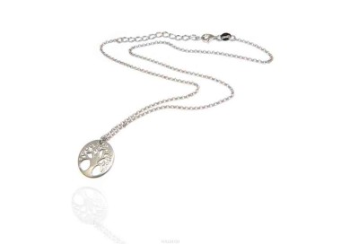 RMB|NALBORI necklace 925 sterling silver rolo 'necklace with medal tree of life pendant
