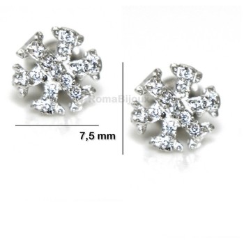 RMB|925: woman man white cubic zirconia earrings snowflake