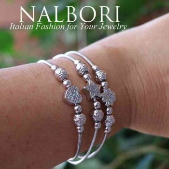 RMB|NALBORI Snake woman bracelet Silver 925 charm star heart cloverleaf