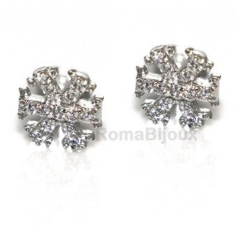 RMB|925: woman man white cubic zirconia earrings snowflake