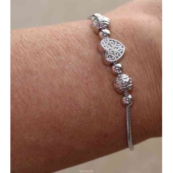 RMB|NALBORI Bracciale donna snake Argento 925 charme stella cuore quadrifoglio