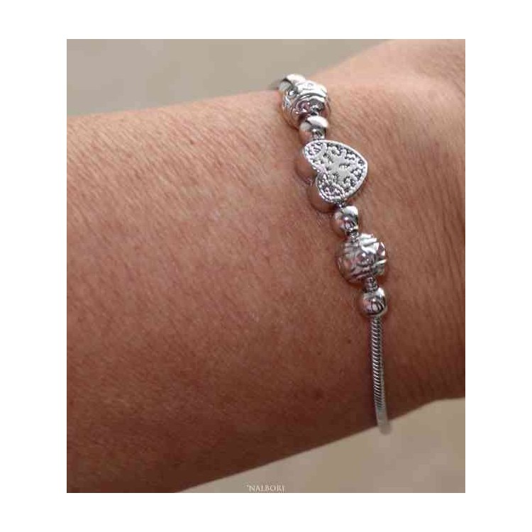 RMB|NALBORI Snake woman bracelet Silver 925 charm star heart cloverleaf