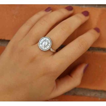RMB|Ring Silver 925 for man or woman adjustable shield with monogram