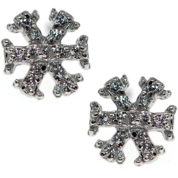 RMB|925: woman man white cubic zirconia earrings snowflake