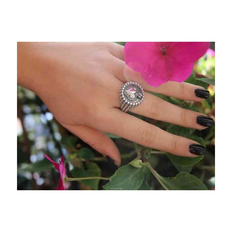 RMB|NALBORI Ring Silver 925 for man or woman with a shield of a sacred heart
