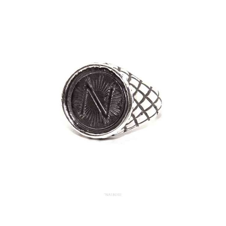 RMB|NALBORI Ring Silver 925 for man or woman diamond shield Monogram