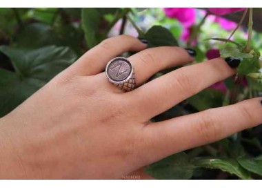 RMB|NALBORI Anello Argento 925 da uomo o donna scudo rombi Monogramma