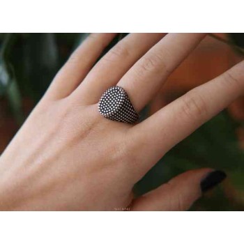 RMB|NALBORI 925 silver ring for men with an oval chevalier shield