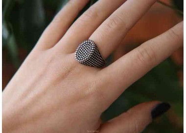 RMB|NALBORI 925 silver ring for men with an oval chevalier shield