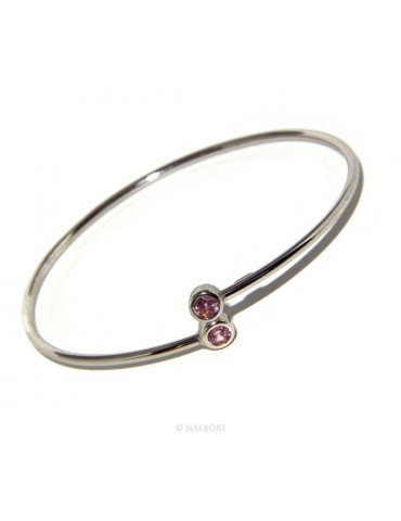 SILVER 925: Bracelet slave woman earrings natural zircons Ring brilliant pink rosaline