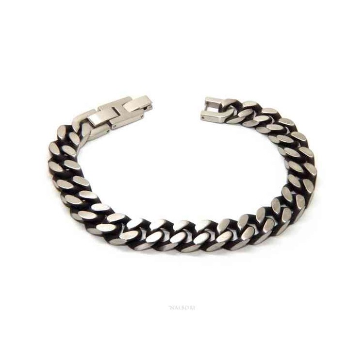 RMB|NALBORI Dark steel 10mm wide gourmette bracelet
