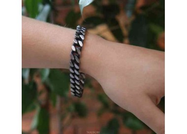 RMB|NALBORI Dark steel 10mm wide gourmette bracelet