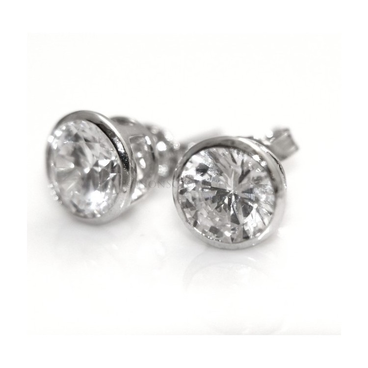 RMB|Silver 925: earrings male micro chives 7 mm cubic zirconia