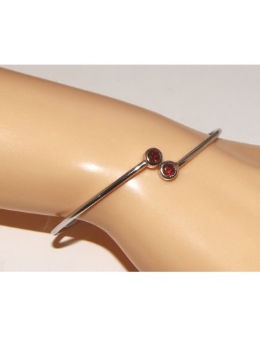 SILVER 925: Bracelet slave woman earrings natural zircons Ring  garnet red (ruby) brilliant