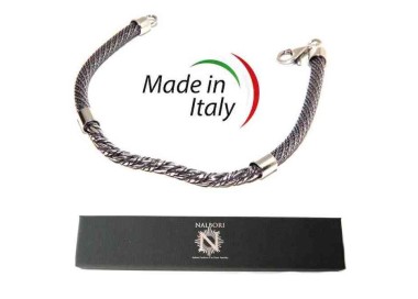 RMB|NALBORI bracciale argento 925 torcion con inserto centrale