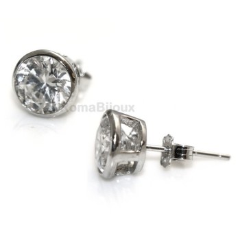 RMB|Silver 925: earrings male micro chives 7 mm cubic zirconia