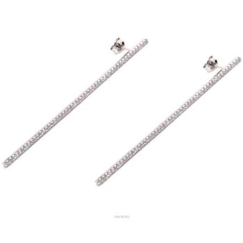 RMB|Earrings in 925 silver tennis match long white cubic zirconia