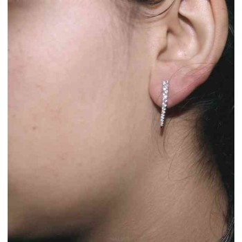 RMB|NALBORI Tennis earrings silver 925 tennis gradation curved with white cubic zirconia