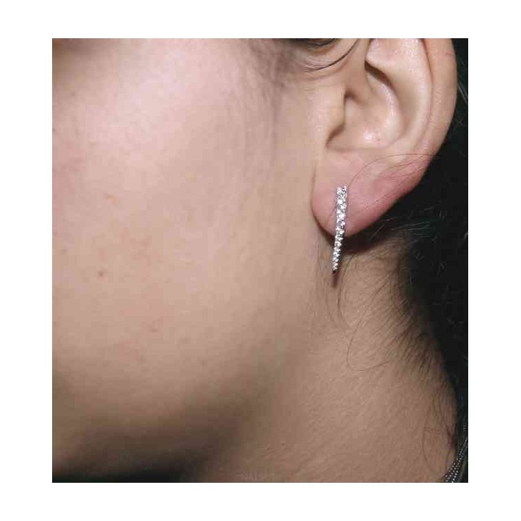 RMB|NALBORI Tennis earrings silver 925 tennis gradation curved with white cubic zirconia