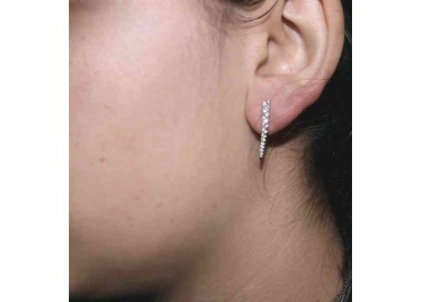 RMB|NALBORI Tennis earrings silver 925 tennis gradation curved with white cubic zirconia