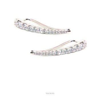 RMB|NALBORI Orecchini argento 925 tennis curvi con zirconi bianchi