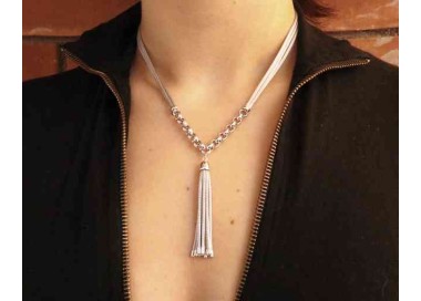 RMB|NALBORI 3-row necklace with tuft all 925 silver