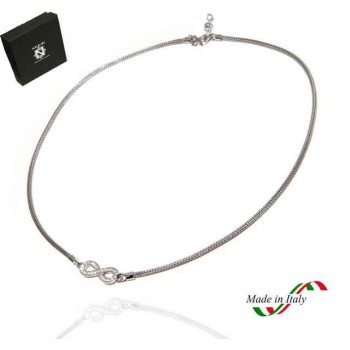 RMB|NALBORI collana cavetto argento 925 infinito zirconi fox tail