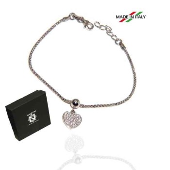 RMB|NALBORI Bracciale cuore argento 925 maglia popcorn