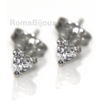 RMB| genuine silver 925: earrings male micro jaws heart 3mm cubic zirconia
