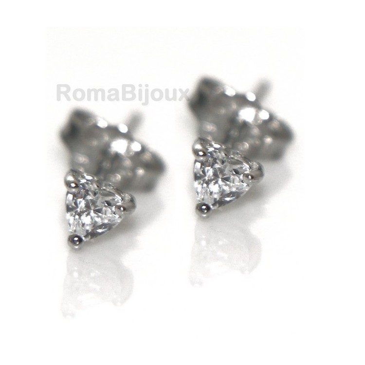 RMB| genuine silver 925: earrings male micro jaws heart 3mm cubic zirconia